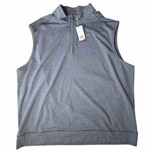NWT Cutter Buck Mens 2XB CB DryTec Liberty Navy Heather Golf Vest Blue-Gray